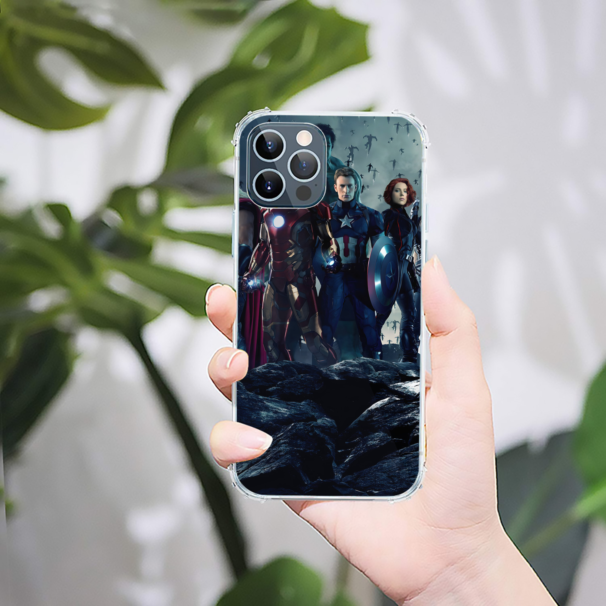 （画像用） アベンジャーズ The Avengers 【iPhone 12シリーズ対応】透明スマホケース（クリアソフトケース）